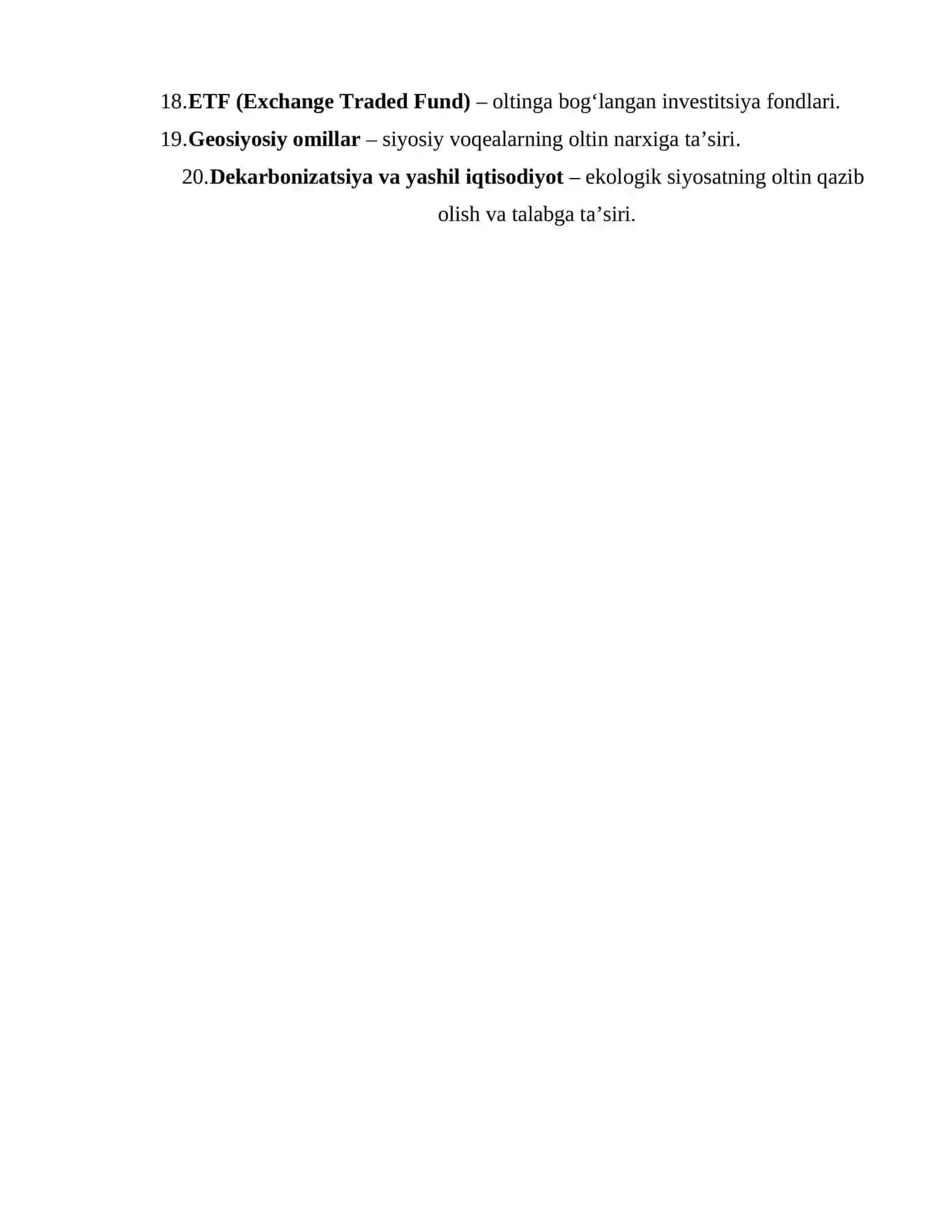 Jahon oltin bozori rivojlanishining zamonaviy tendensiyalari 2