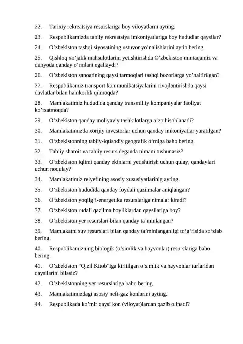 O‘zbekistonning iqtisodiy rivojlanishi 2
