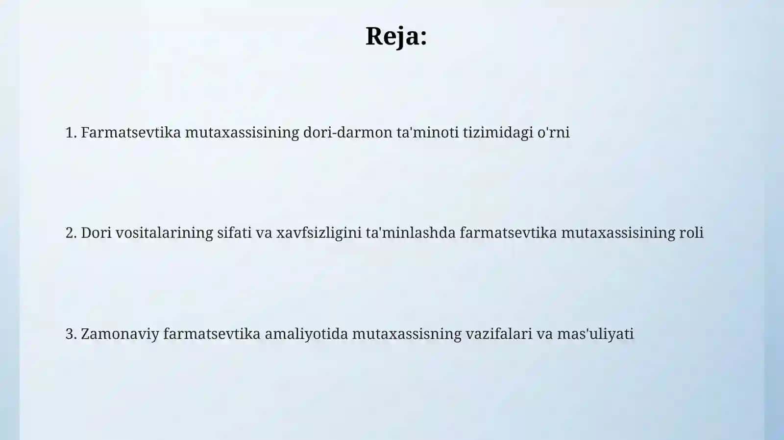 Farmatsevt mutaxassisning dori ta'minoti tizimidagi roli 2