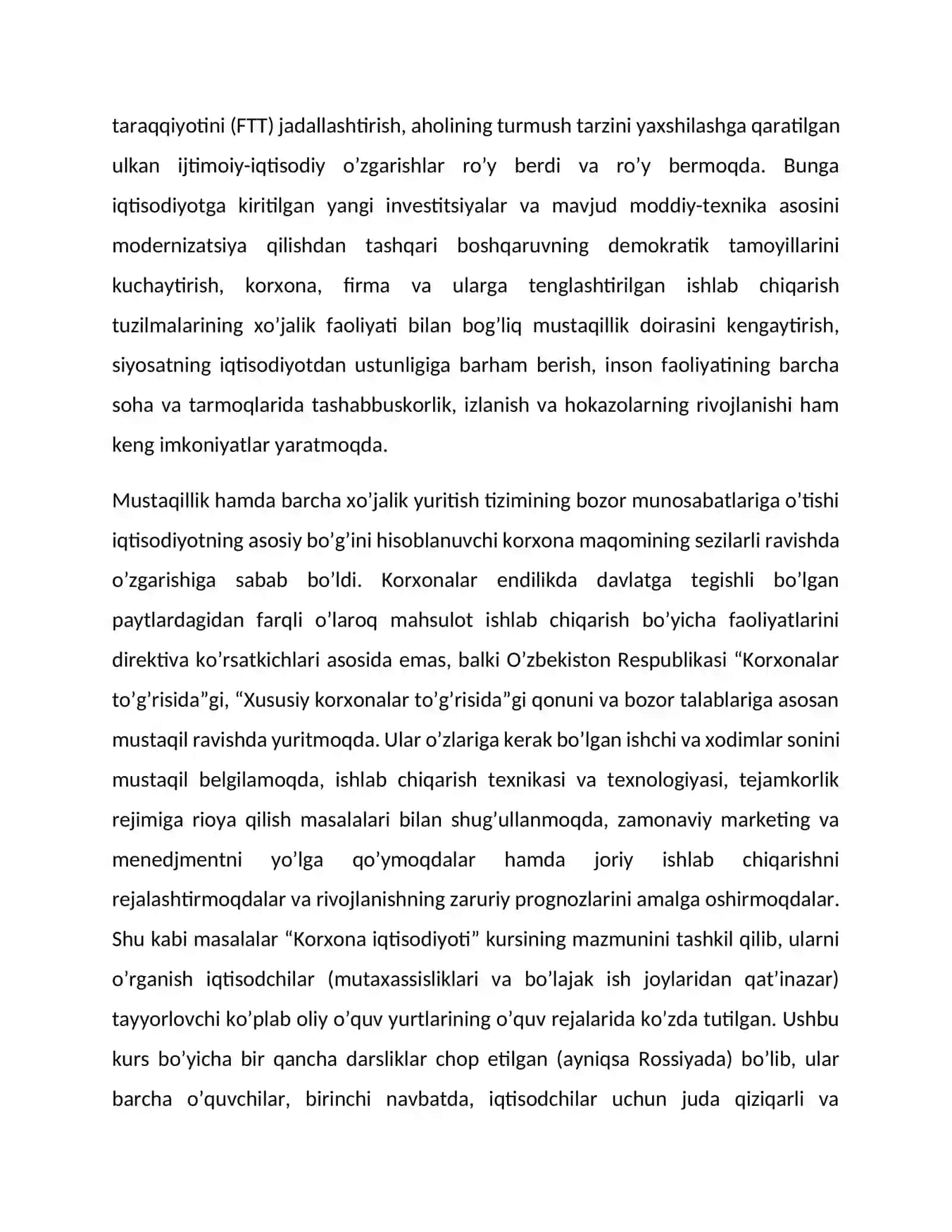 Korxonaning investitsiyalar strategiyasi. Investitsion loyiha, uning samaradorligini hisoblash 2