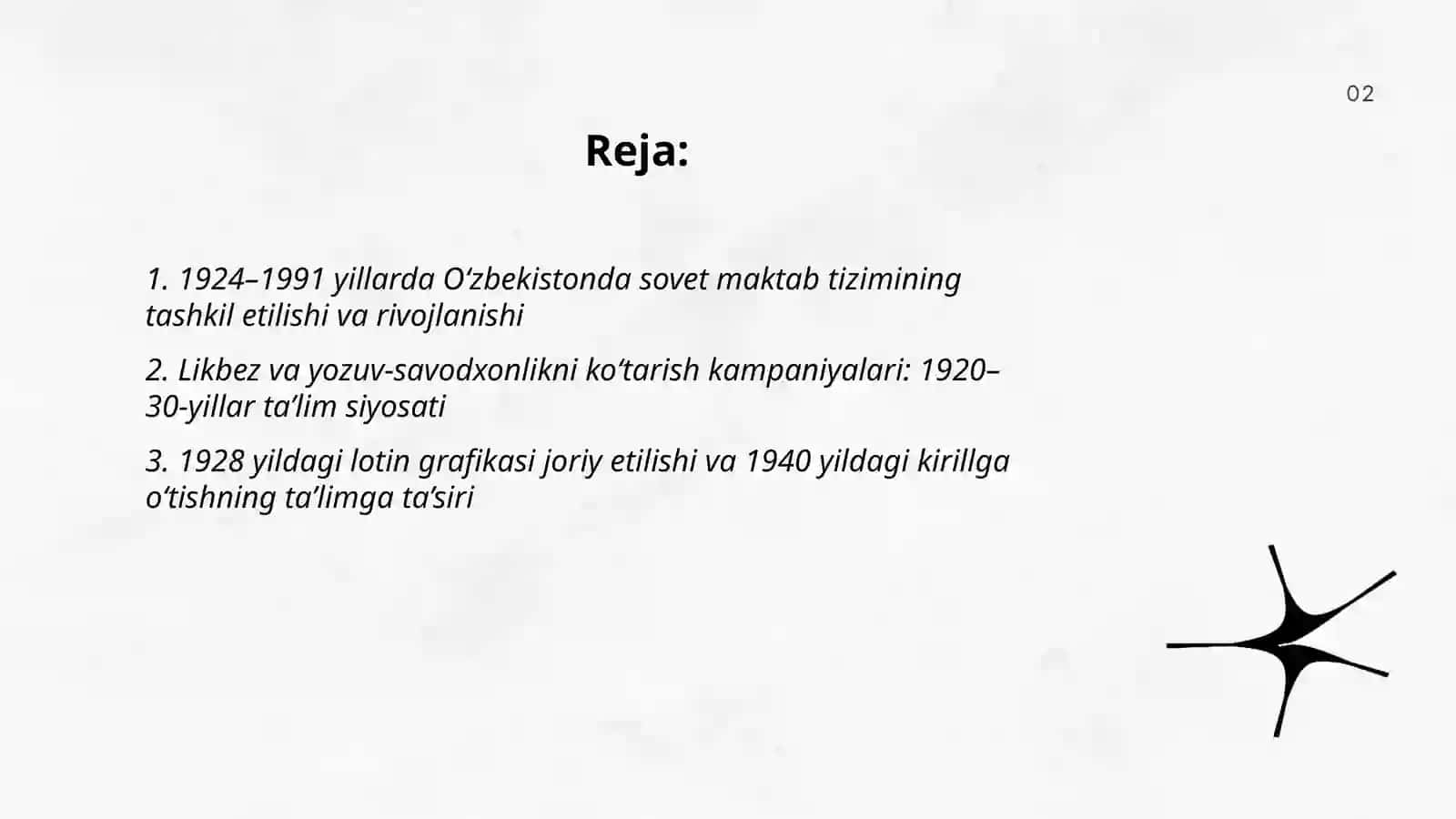 1924–1991-yillarda va Mustaqil O‘zbekistonda ta’lim tizimi hamda pedagogik fikrlar rivoji 2