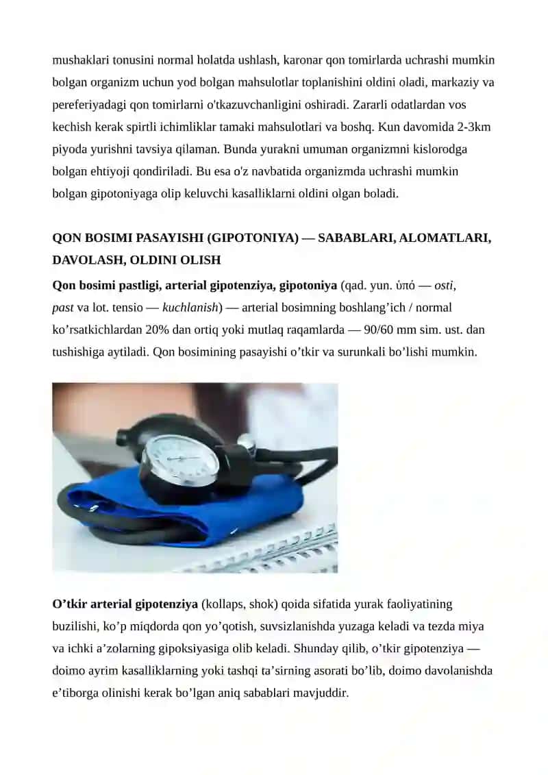 O'TKIR GIPOTONIYA HOLATLARIDA QO'LLANILADIGAN DORI VOSITALAMI RATSIONAL BUYURISHGA KLINIK FARMAKOLOGIK YONDOSHUV 2