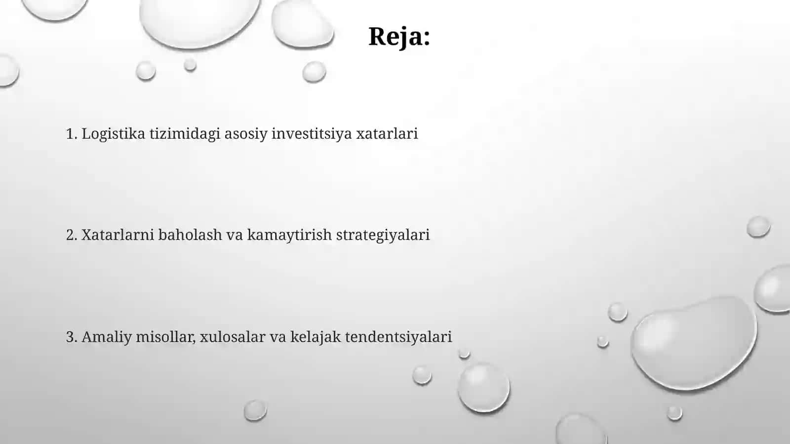 Logistikatizimidainvestitsiyarisklarivaularnipasaytirishyo'llari 2