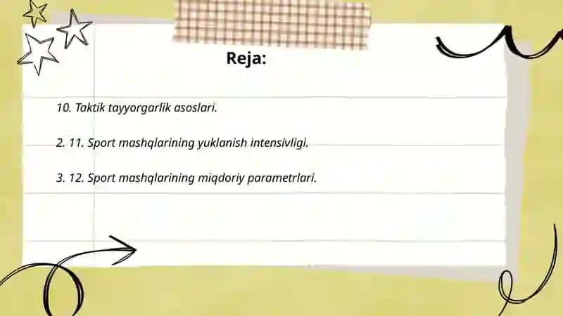 Sport trenirovkasining vositalari va metodlari. 2