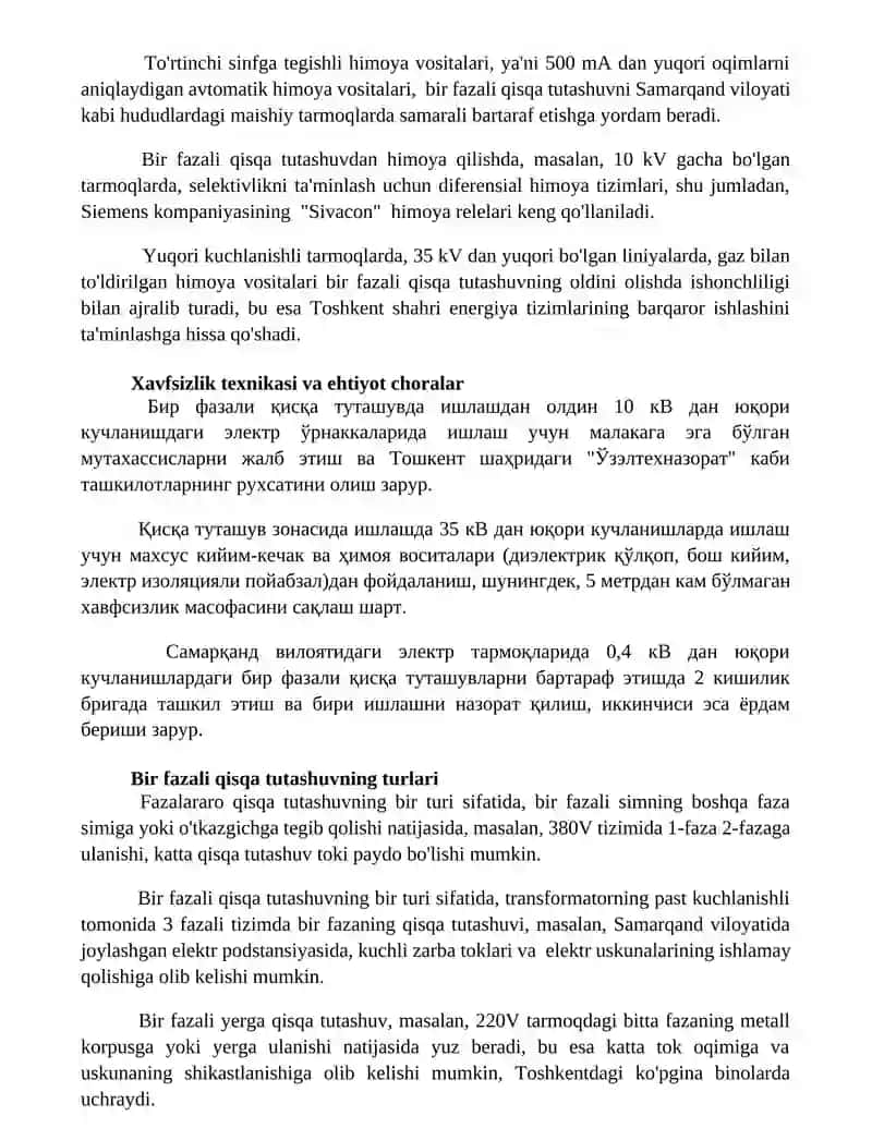 Bir fazali qisqa tutashuv 2