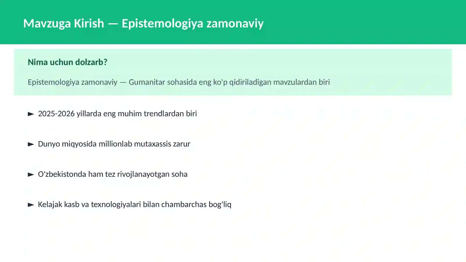 Epistemologiya zamonaviy 2