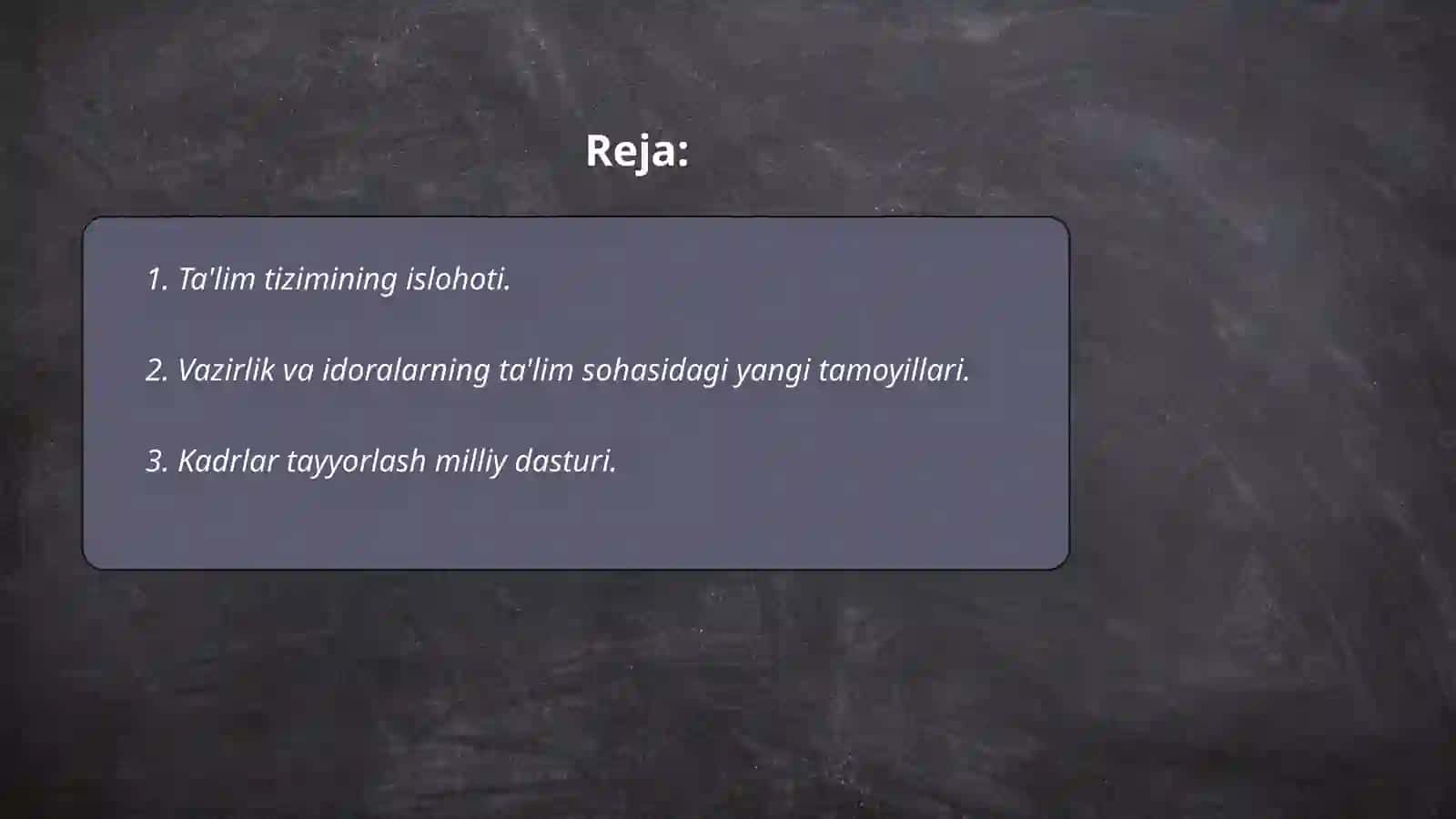 Oʻzbekiston Respublikasi ta'lim sohasida oʻzgarishlar 2