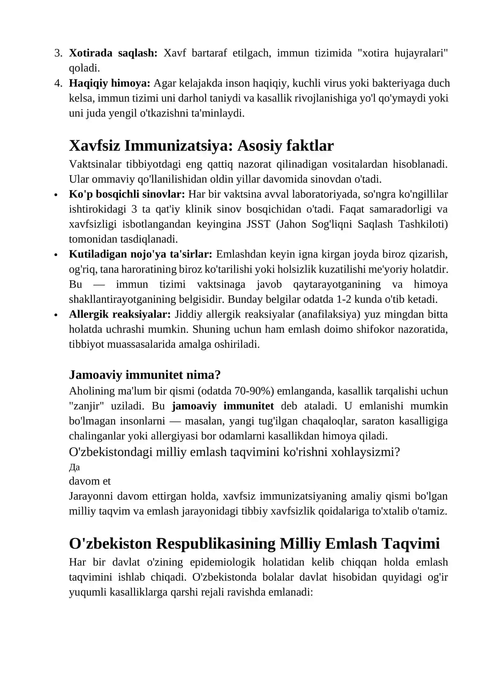 Yuqumli kasalliklar va xavfsiz immunizatsiya haqida tushuncha 2
