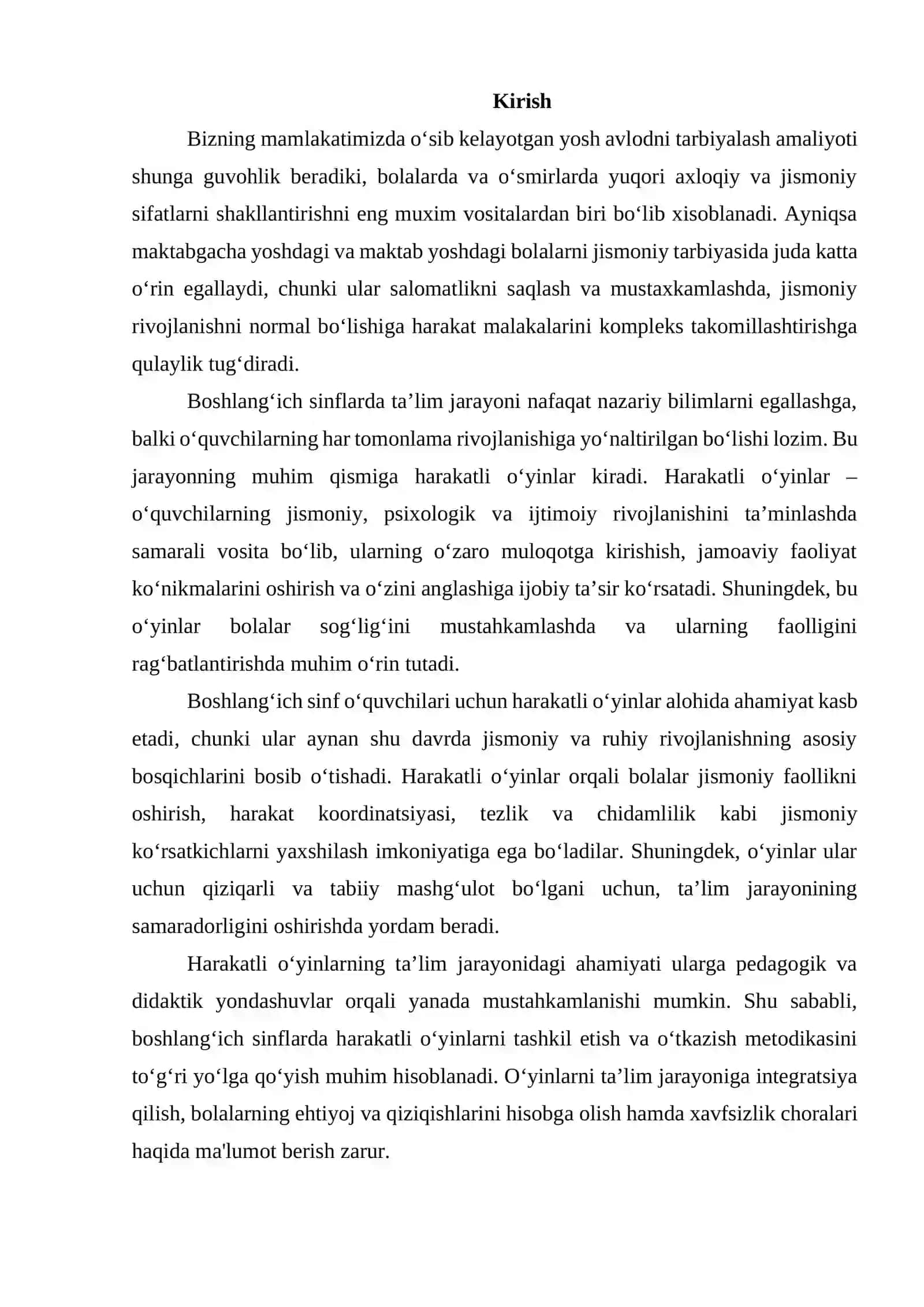 BOSHLANG'ICH SINFLARDA HARAKATLI O'YINLAR 2