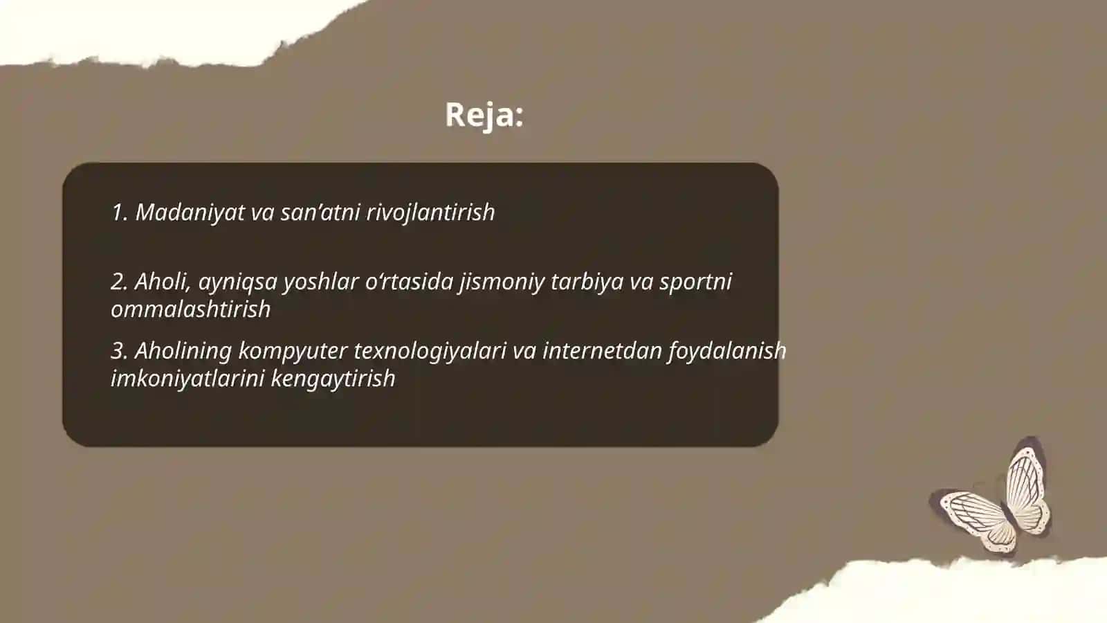 Madaniyat va san’atni rivojlantirish 2