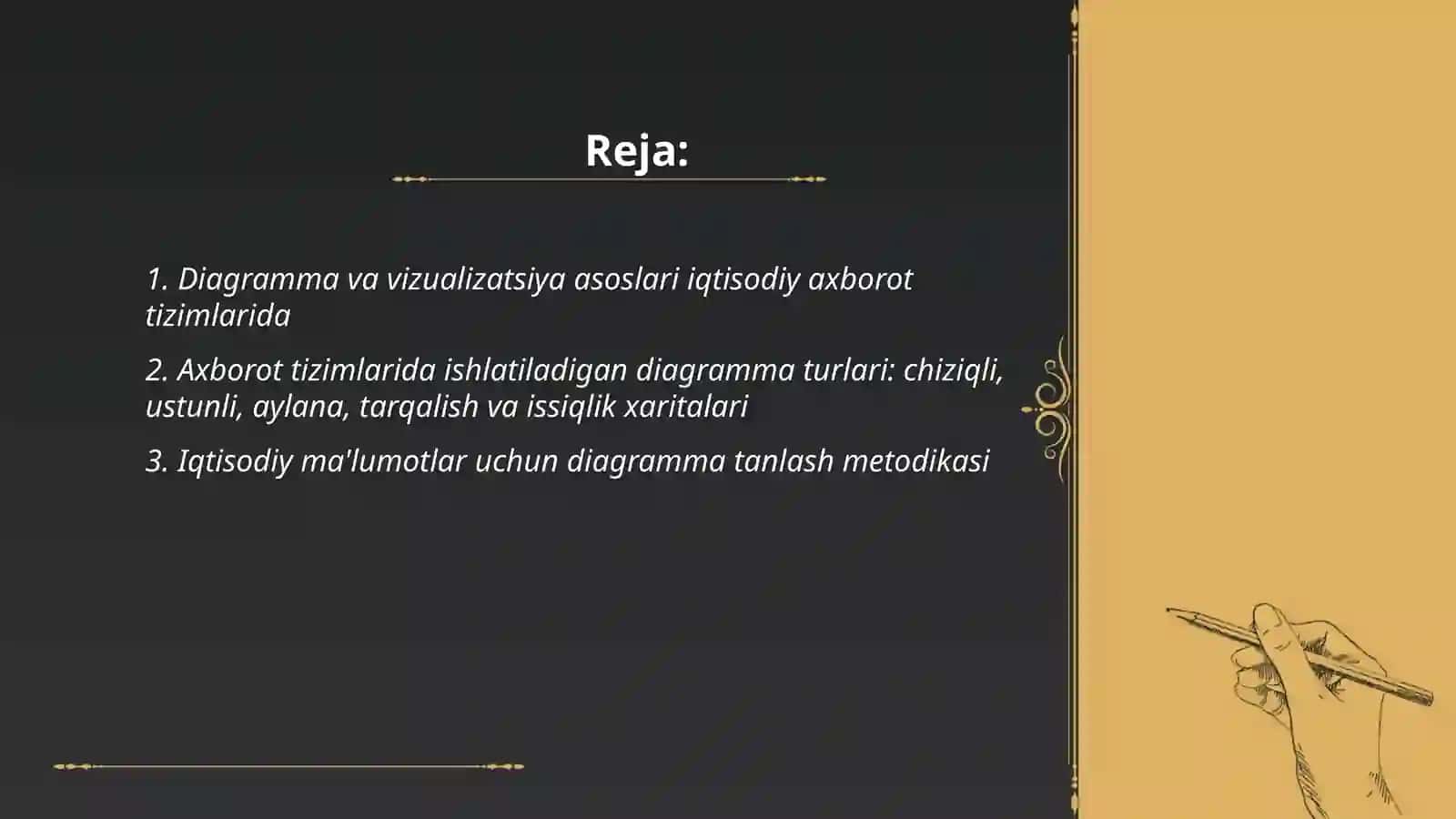 Axborot tizimlarida diagrammalar yordamida iqtisodiy axborotni tahlil qilish texnologiyasi 2