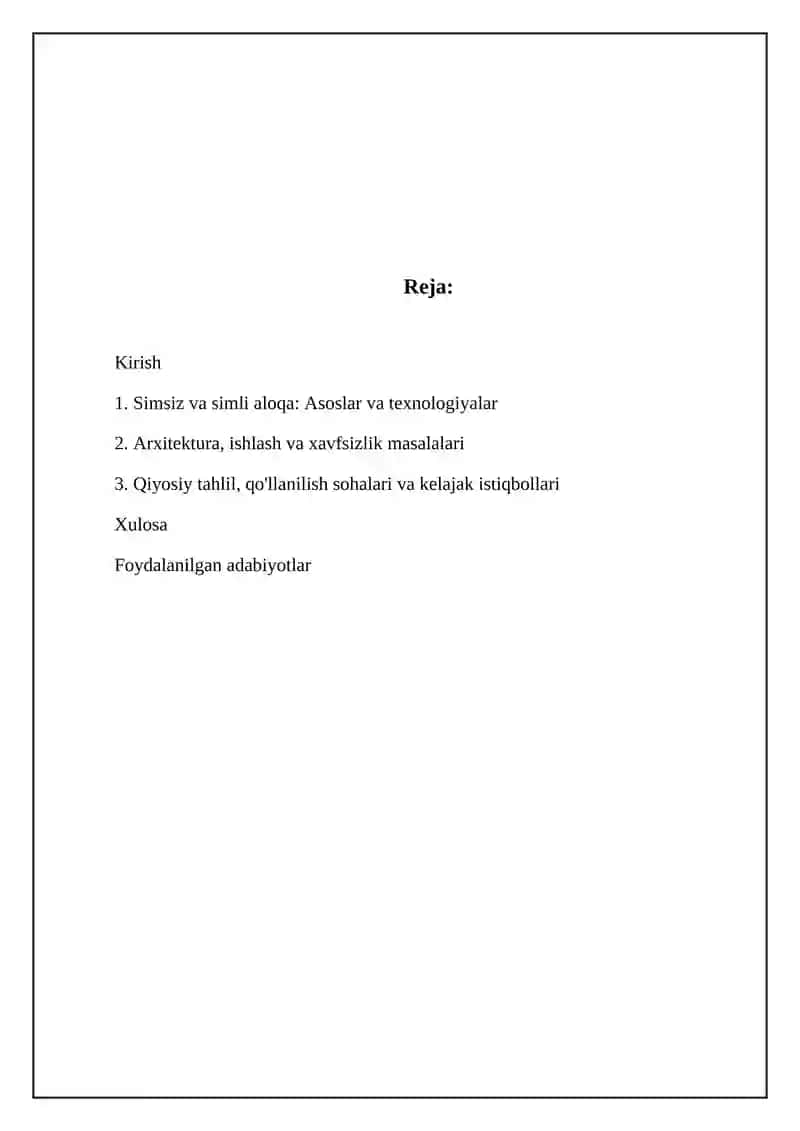 Simli va simsiz aloqa vositalari 2