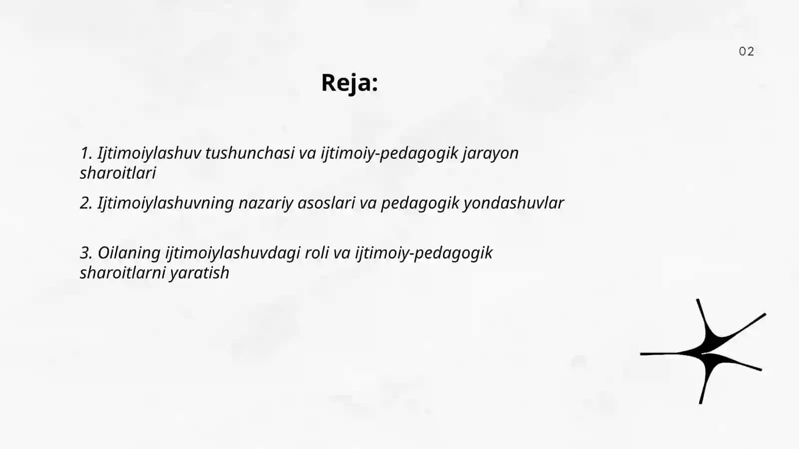 Ijtimoiylashuv ijtimoiy pedagogik jarayon sharoitlari mavzusida doklat tayyorlash 2