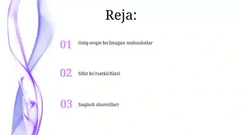 Oziq-ovqat bo'lmagan mahsulotlar 2