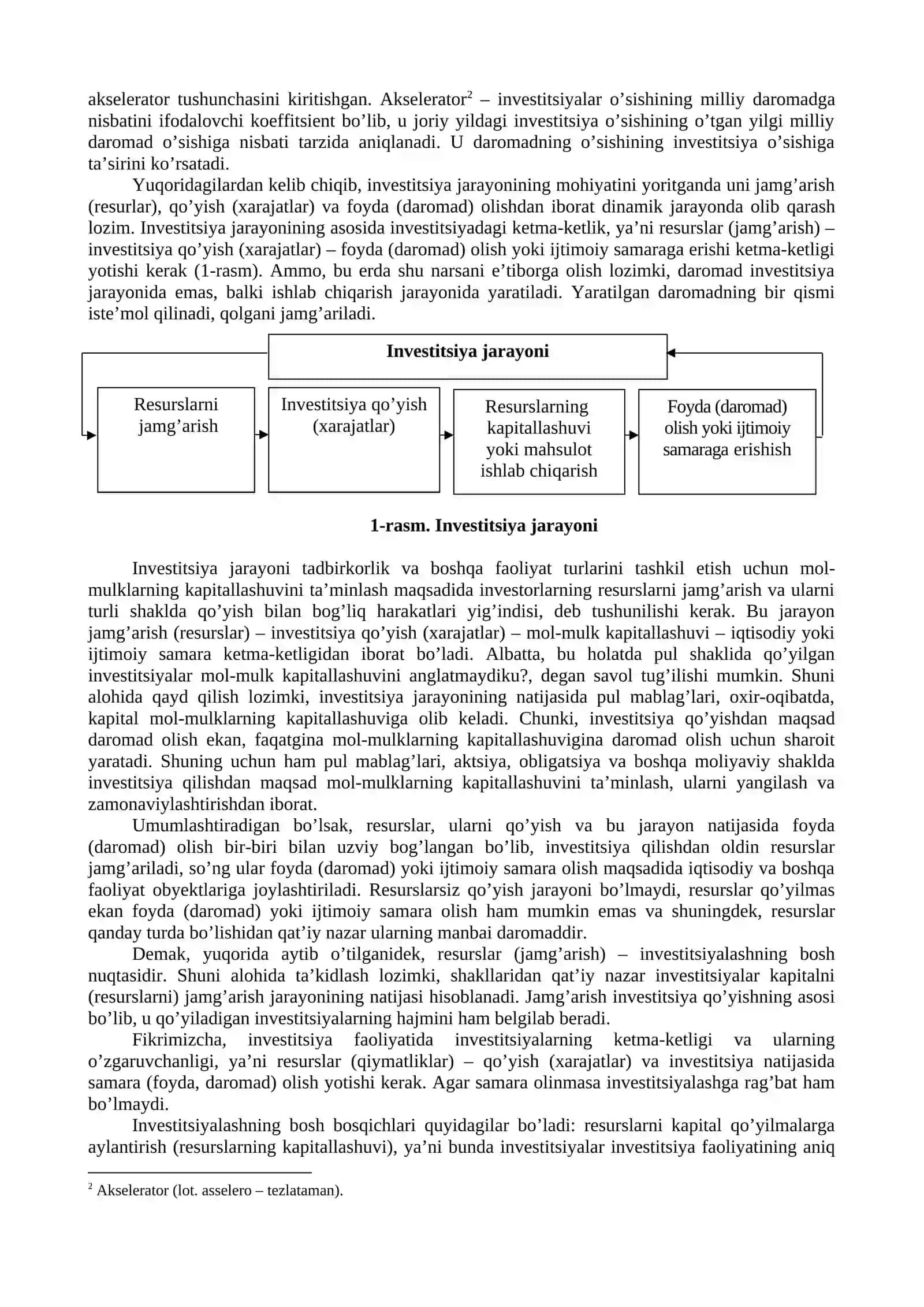 Investitsiya jarayonlarining mazmuni va asosiy bosqichlari 2