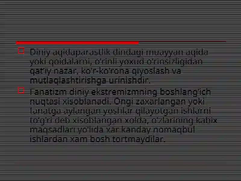 Diniy aqidaparastlik 2