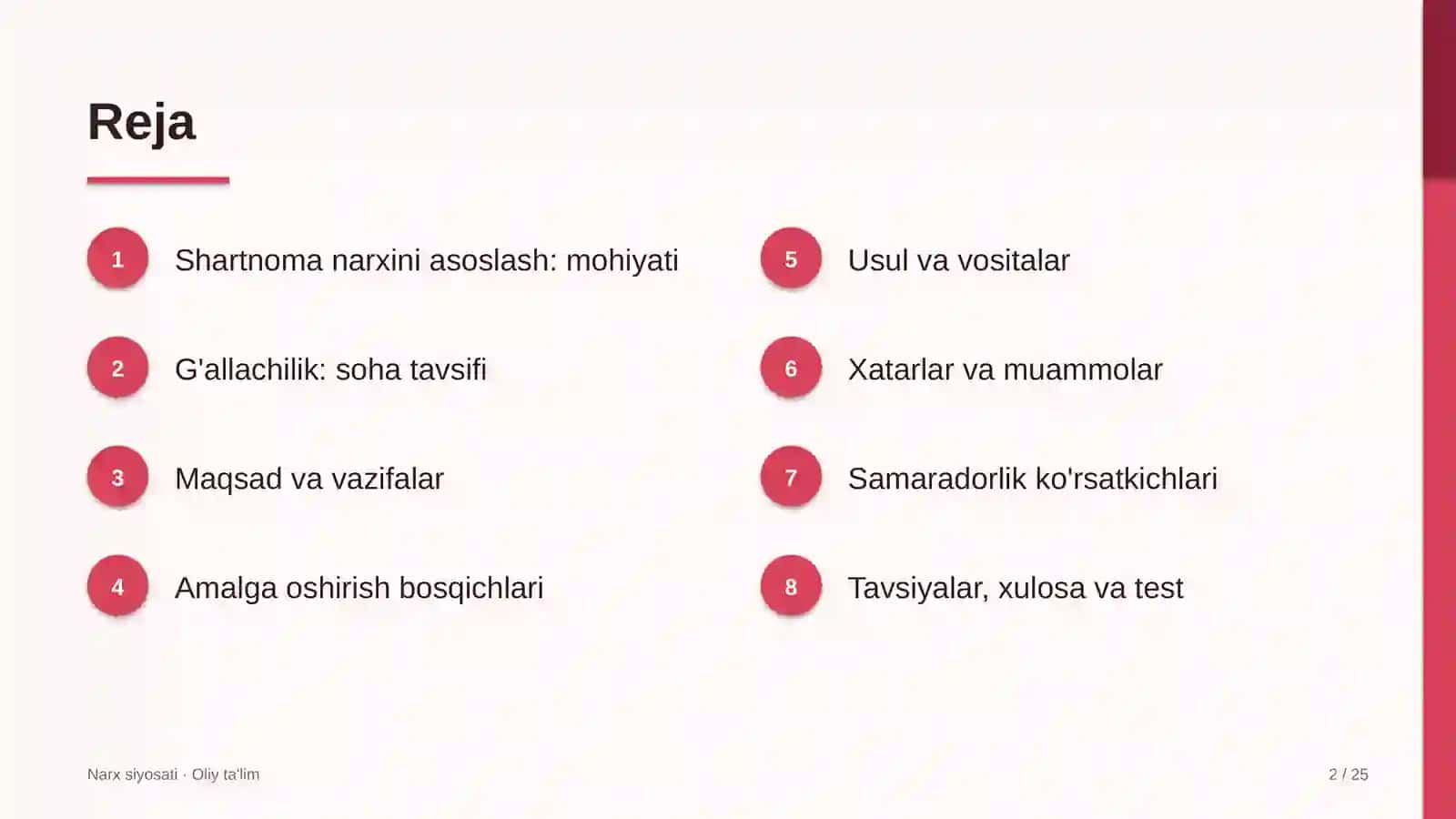 G'allachilikda shartnoma narxini asoslash 2