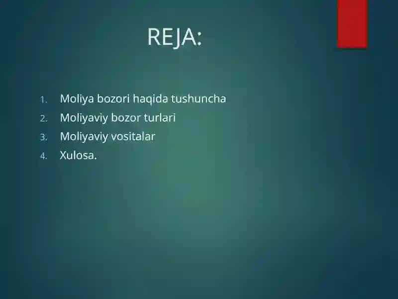 Moliyaviy bozorlar 2