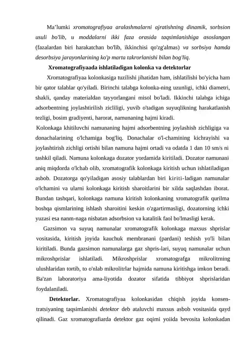 Gaz – suyuqlik xromatografiyasi 2