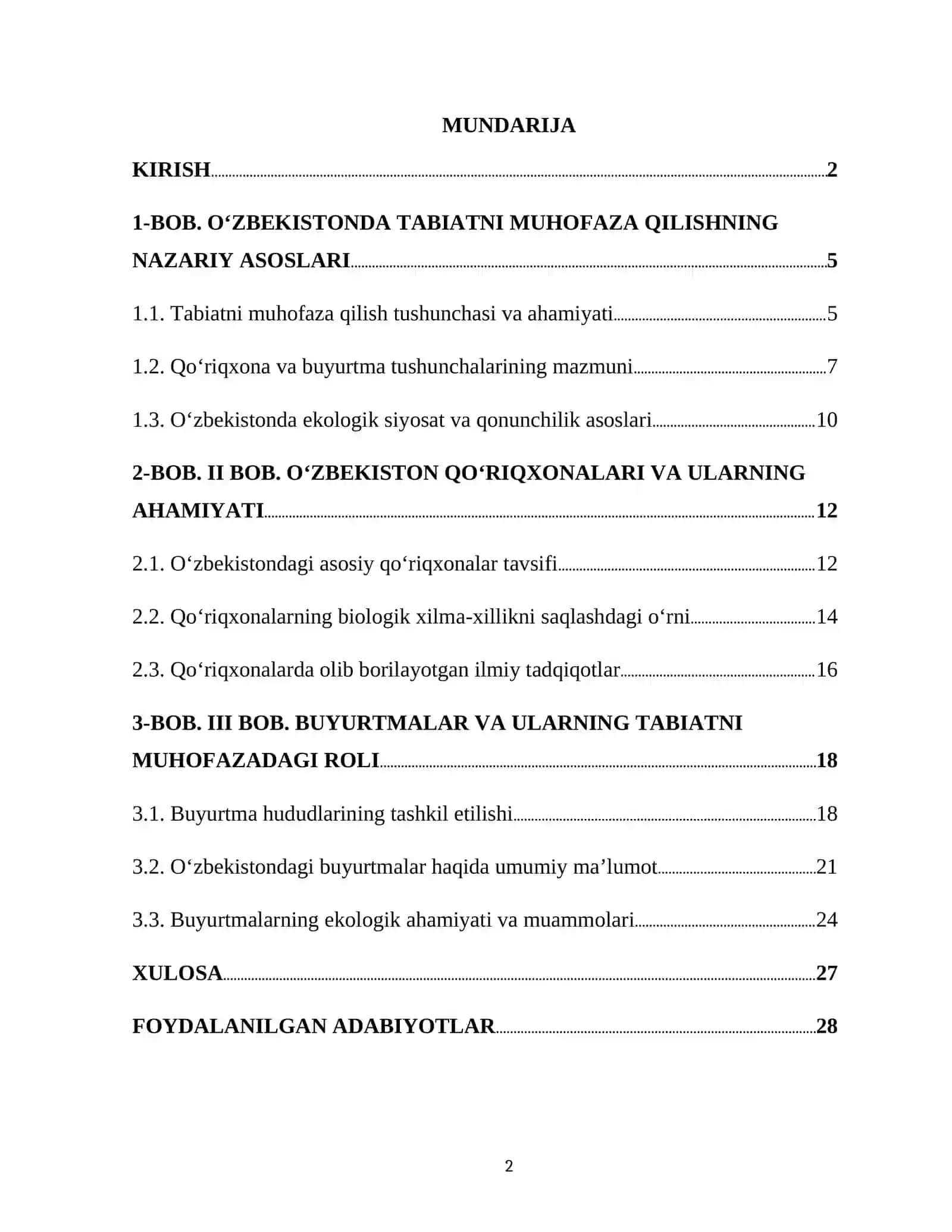 O'ZBEKISTON QOʻRIQXONALARI VA BUYURTMALARI 2
