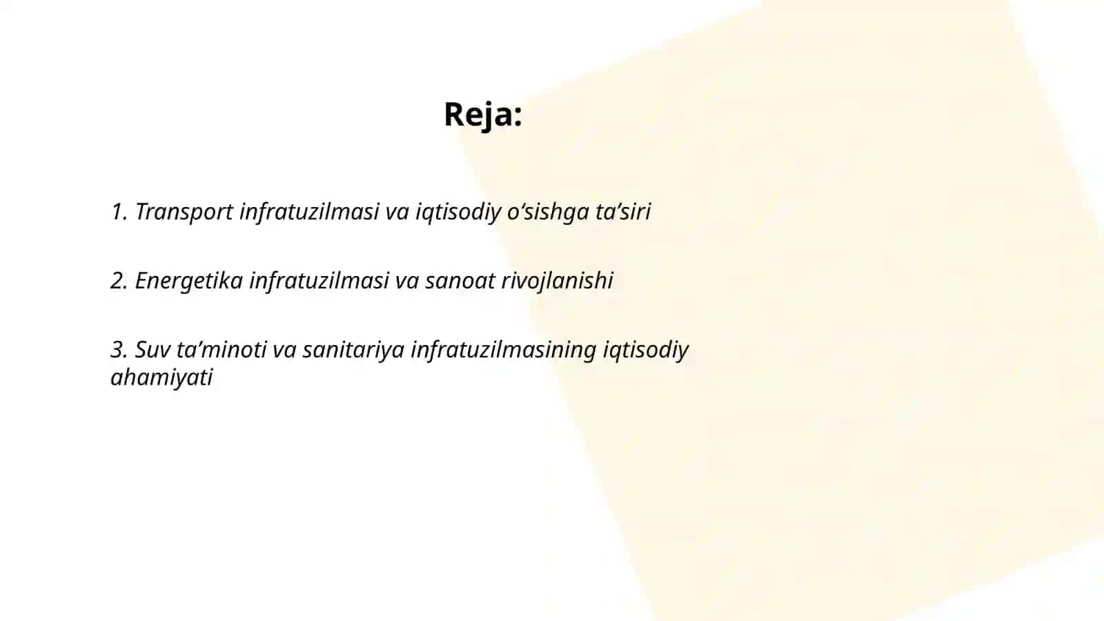 Infratuzilma rivojlanishi va iqtisodiy oʻsish 2
