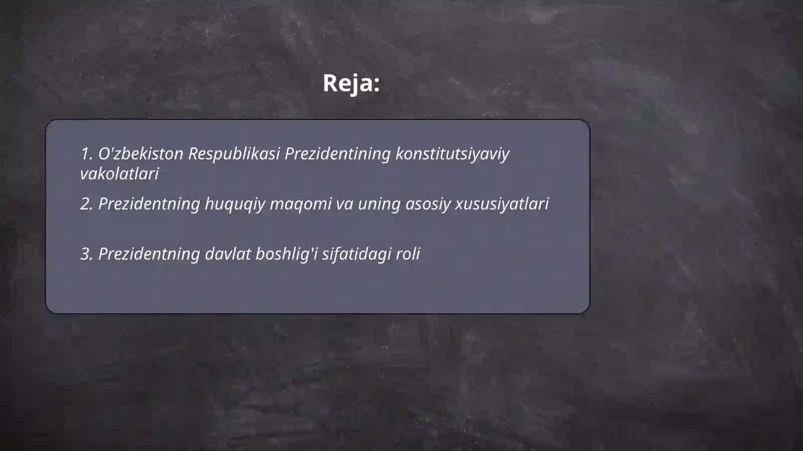 O'zbekiston Respublikasi Prezidentining konstitutsiyaviy-huquqiy maqomi 2