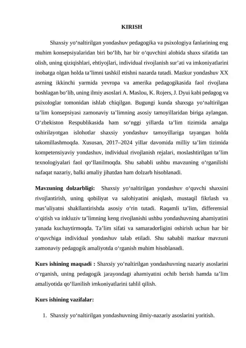 Shaxsiy yoʻnaltirilgan yondashuv 2