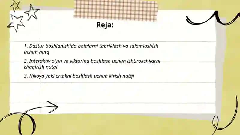 TV dagi ko’ngilochar bolalar ko’rsatuvi uchun nutq 2