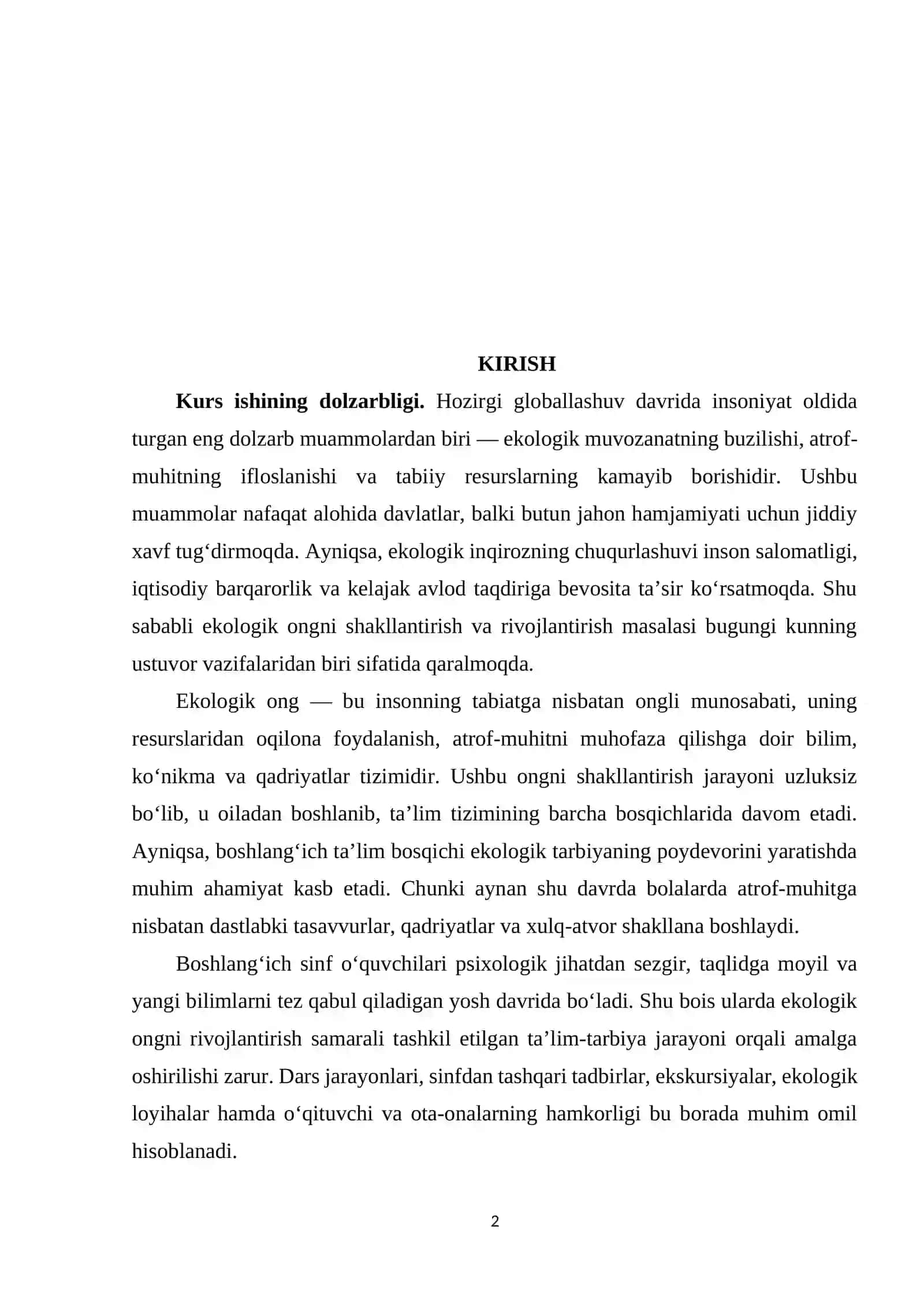 EKOLOGIK ONGNI SHALENTIRISHNING NAZARIY ASOSLARI 2