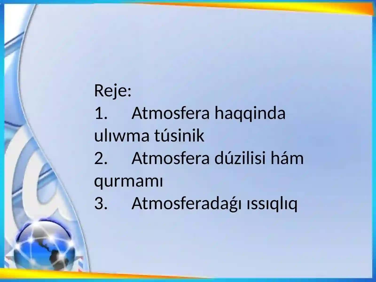 Atmosferadaǵı ıǵallıq 2