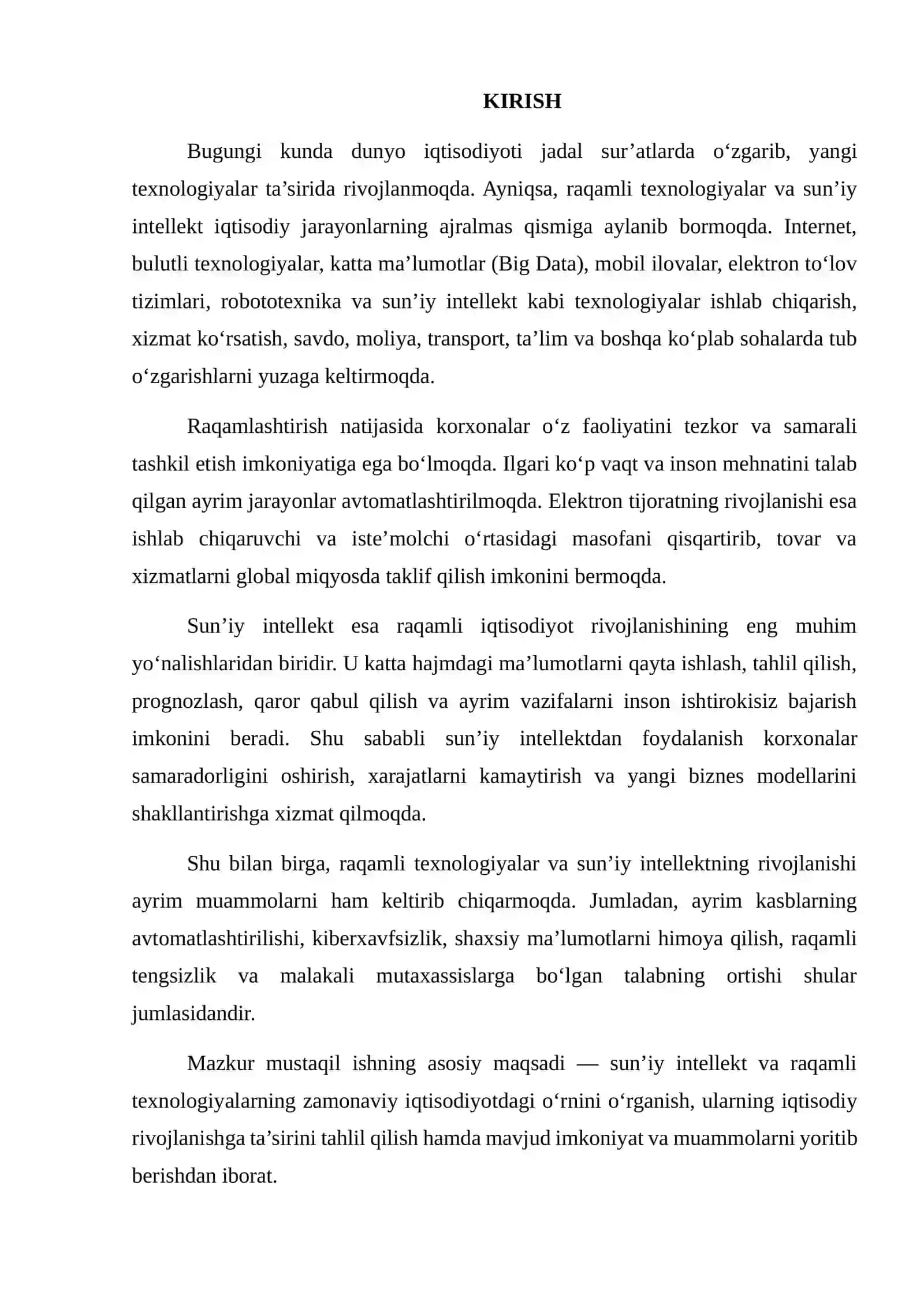 SUN’IY INTELLEKT VA RAQAMLI TEXNOLOGIYALARNING ZAMONAVIY IQTISODIYOTGA TA’SIRI 2