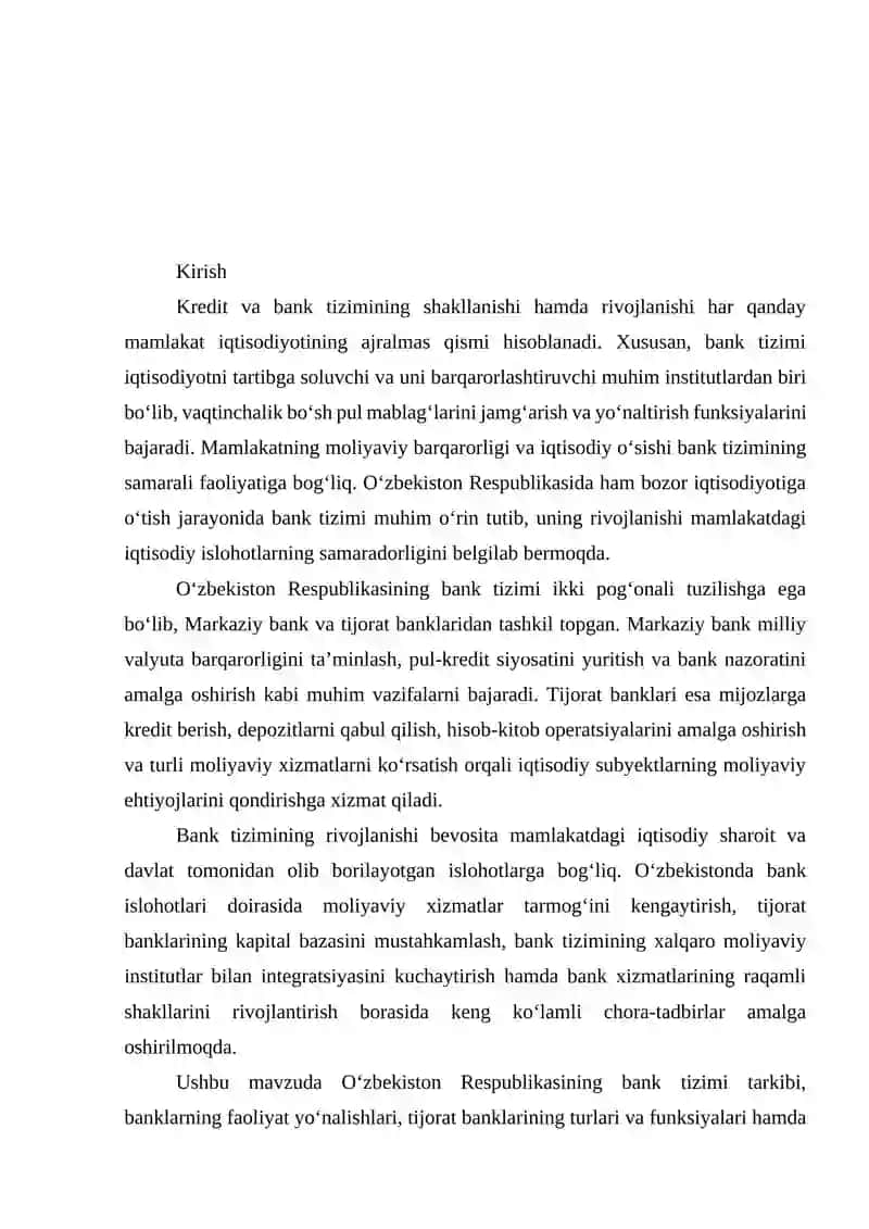 BANKLARNING KELIB CHIQISHI VA BANK TIZIMI 2