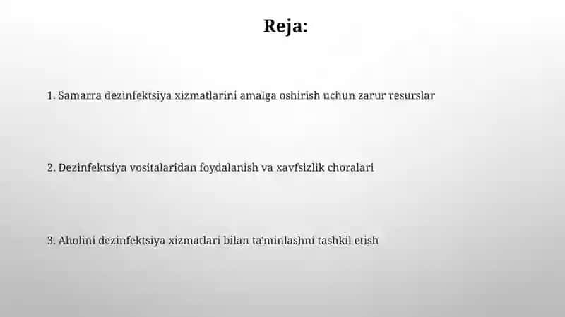 Aholi orasida dezenfejsiya xuzmatini tashkillashtirish 2