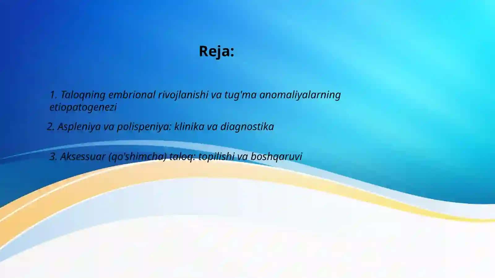 Taloqning tuģma anomaliyalari va òsmalari. Timusning rivojlanish buzilishlari. 2