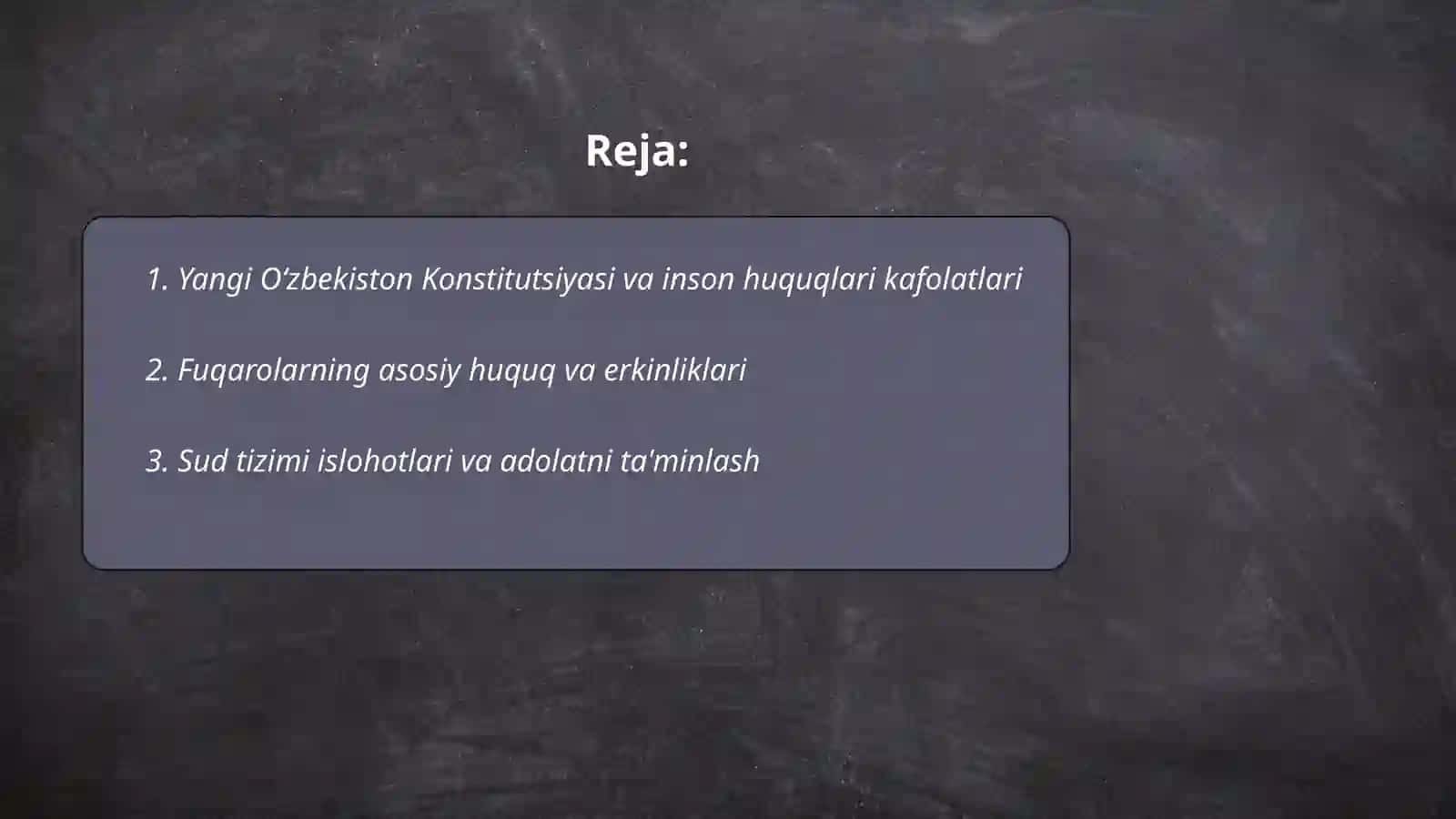 Yangi oʻzbekistonda inson haq-huquqlari va erkinliklari kafolatlarining yaratilishi 2