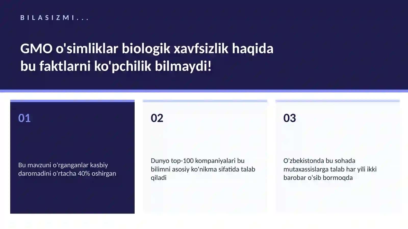 GMO o'simliklar biologik xavfsizlik 2