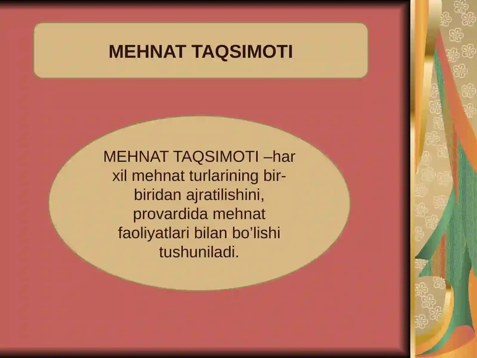 Mehnattaqsimoti va kooperasiyasi 2