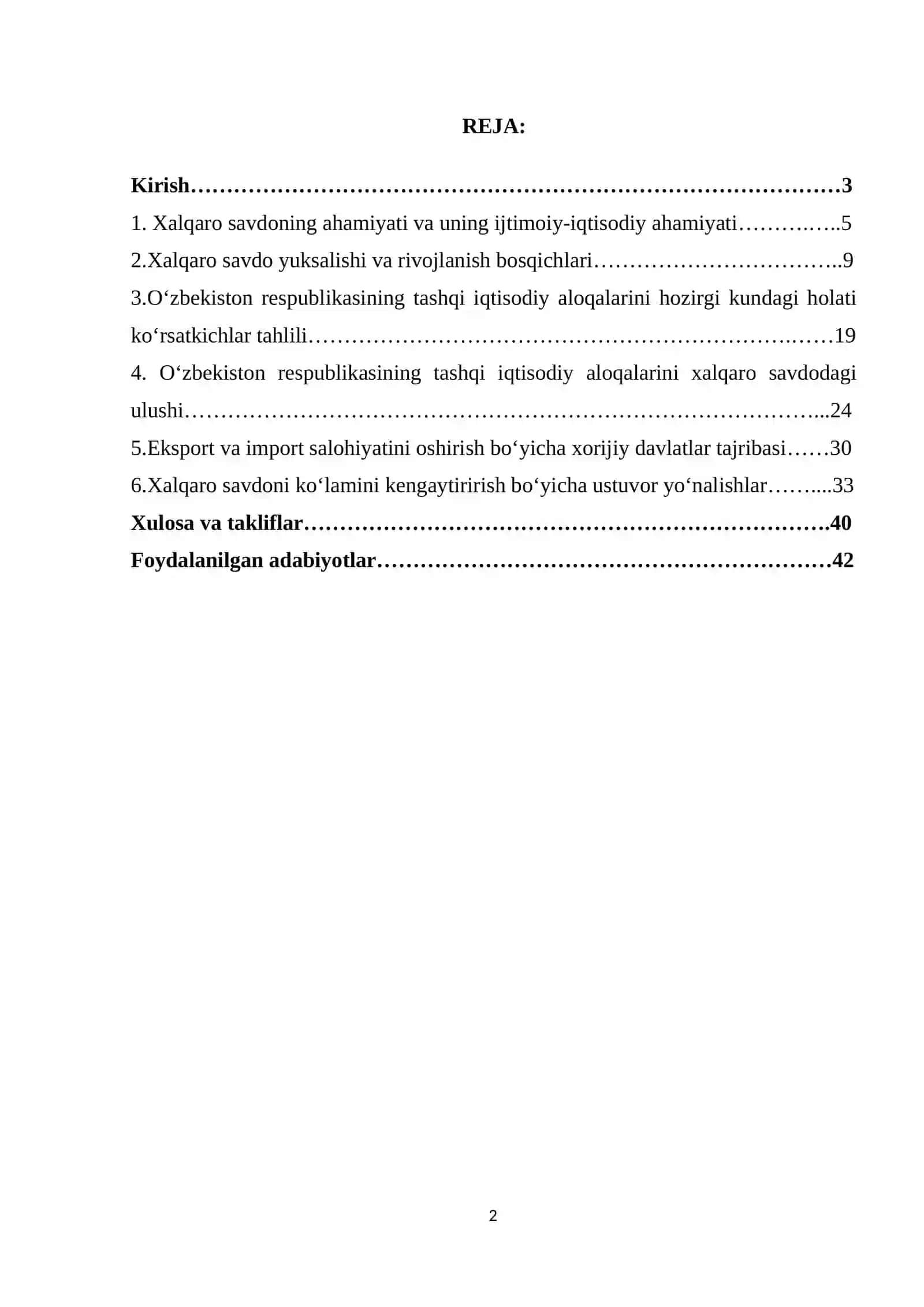 Xalqaro savdo, uning turlari va tartibga solish mexanizmi 2