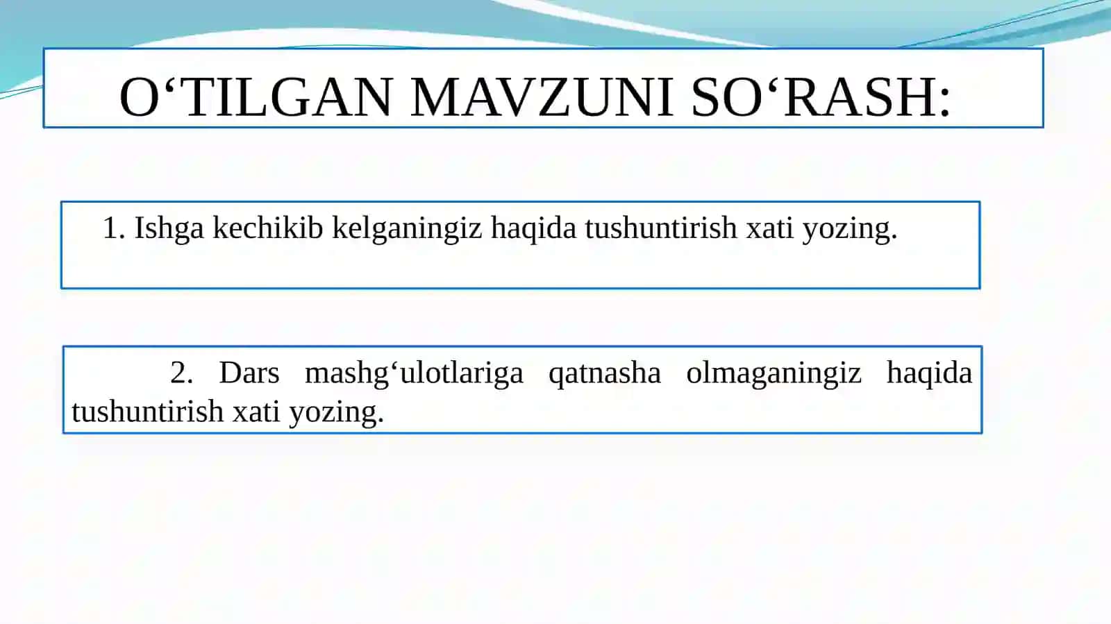 Bayonnoma va hisobot ish hujjatlari 2