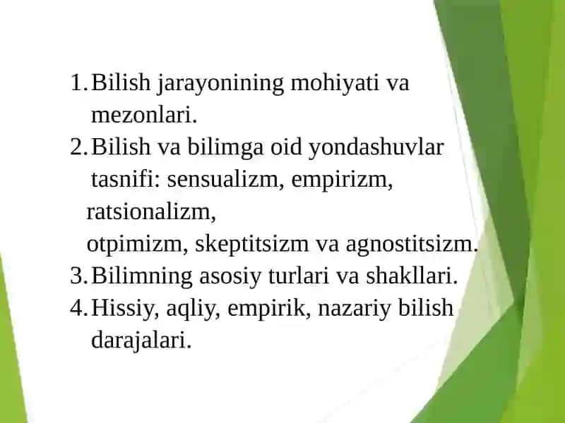 Bilish falsafasi 2