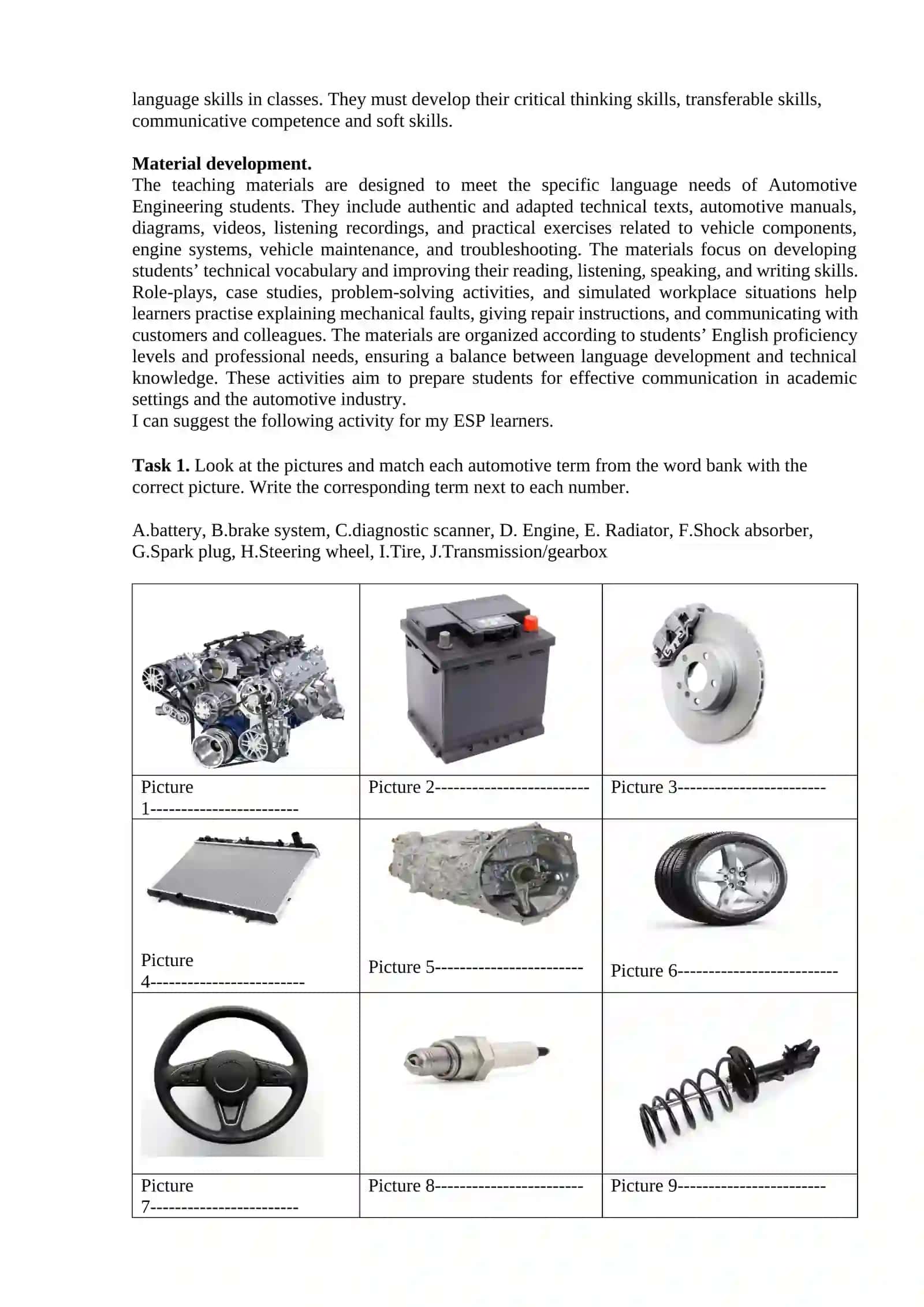 Teaching English for Automotive Engineering 2