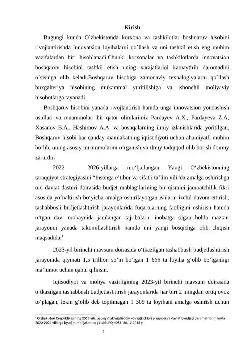 Korxonalarda boshqaruv hisobini yuritish tartibi 2