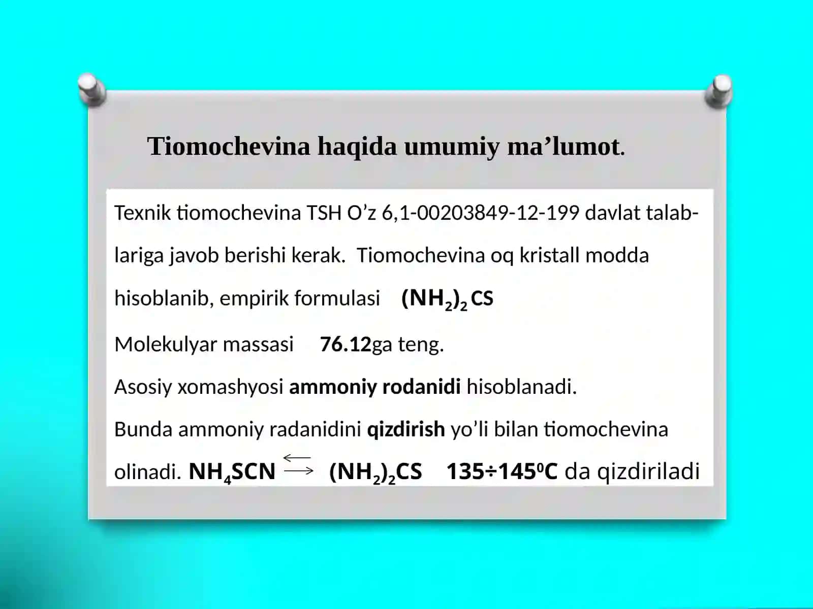 Tiomochevina ishlab chiqarishdagi rodanitli ammoniyni suvsizlantirish apparatini tanlash va hisoblash 2