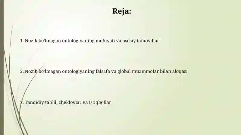 Noklassik ontologiyaning yo'nalishlari va mohiyati 2