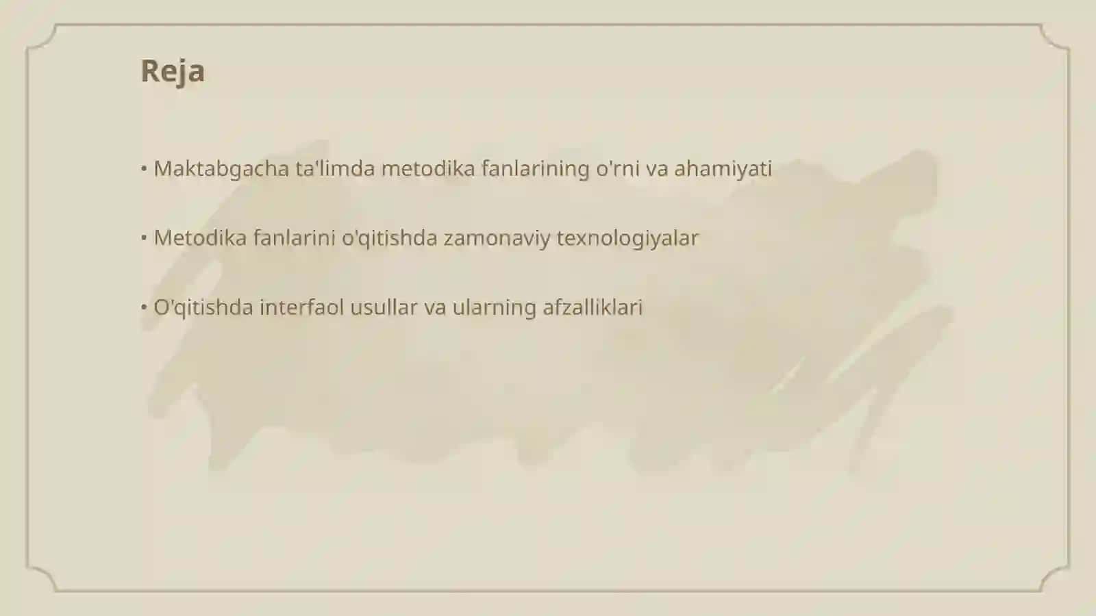 Maktabgacha ta'limda metodika fanlarini o`qitish texnalogiyasining asosiy tamoyillari 2