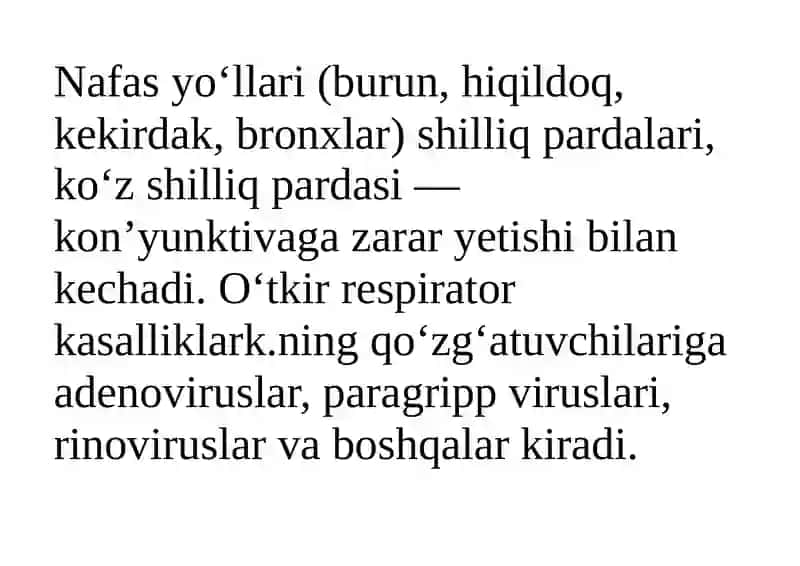 Oʻtkir respirator kasalliklar 2