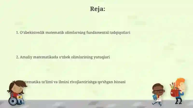 Oʻzbekiston olimlarining matematika rivojiga qo‘shgan hissasi 2