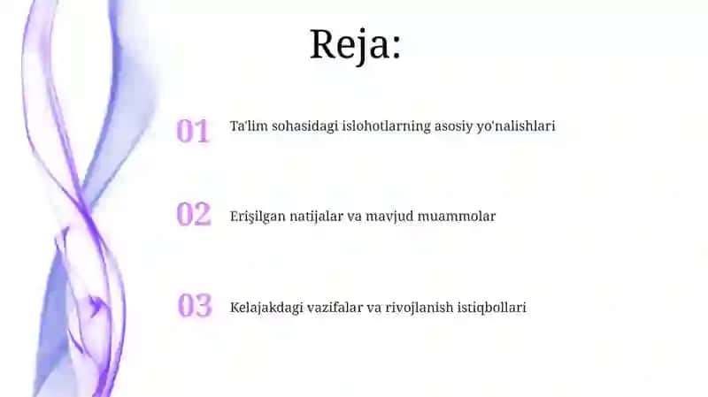 O'zbekiston Respublikasi ta'lim sohasi 2
