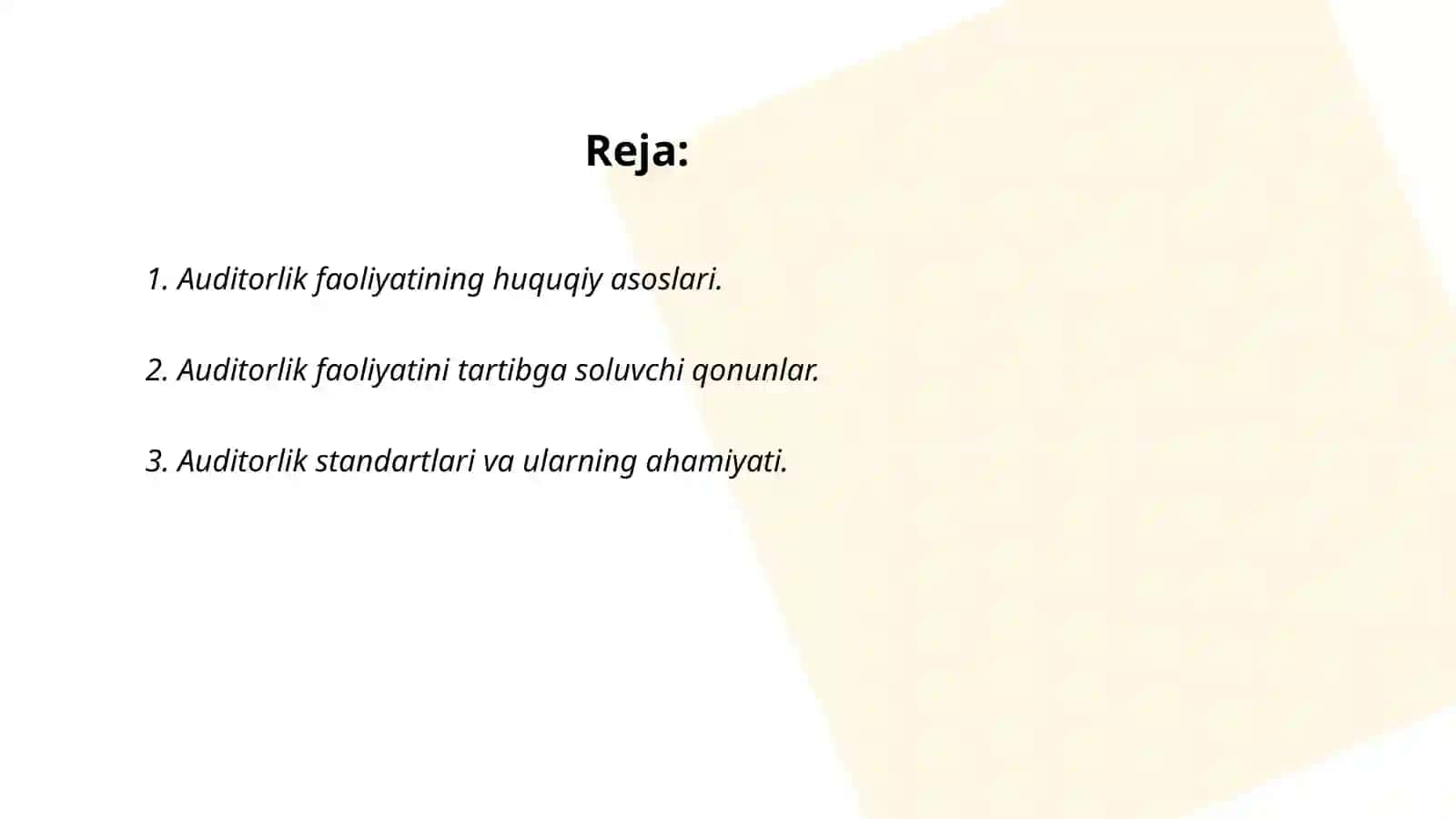 Auditorlik faoliyatining huquqiy asoslari 2