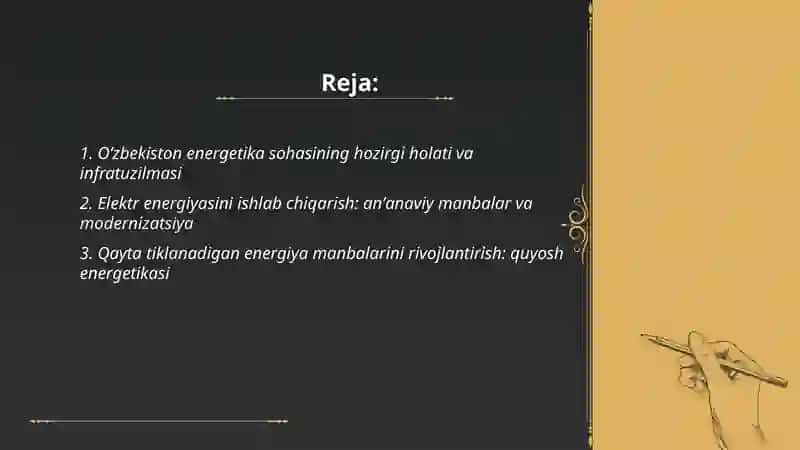 Oʻzbekiston energetikasi va uni rivojlanish isteqboli 2